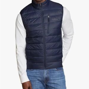 Eddie Bauer 550 Down Puffer Vest Mens Storm Repel Navy Blue Full Zip XL NWOT